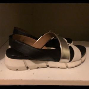 Black and white sandal